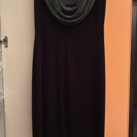 Vestito lungo da sera in velluto nero