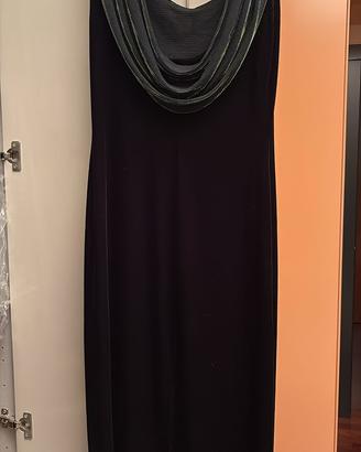 Vestito lungo da sera in velluto nero