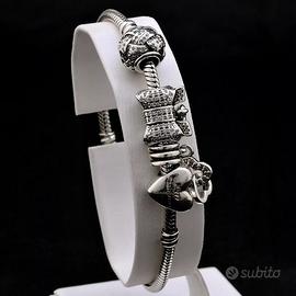 PANDORA BRACCIALE MOMENTS IN ARGENTO 925 +4 CHARMS