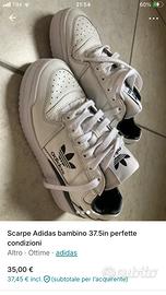 Scarpe Adidas 37,5 di pelle biancge e nere