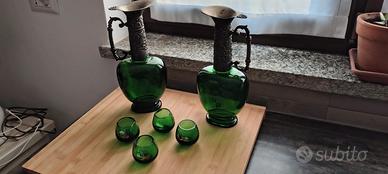 servizio vintage decanter e bicchieri