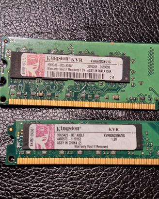 Kingston 2+1 GB  DDR2 Desktop 