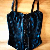 CORSETTO BUSTINO PIZZO/RASO STECCATO CON LACCI