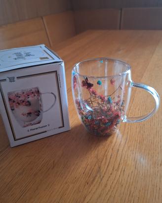 Tazza nuova trasparente a doppia parete Ved.descr 