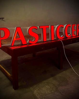 Insegna luminosa vintage pasticceria anni 70
