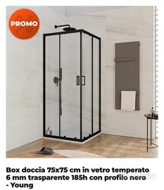 Box doccia nero 75x75 cm 