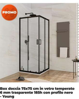 Box doccia nero 75x75 cm 
