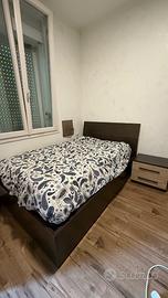 Letto una piazza e mezza contenitore e comodino