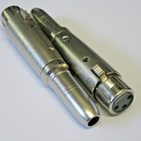 2 pz ADATTATORE AUDIO 1x3Pin XLR F/1x6,35mm Jack F