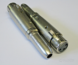 2 pz ADATTATORE AUDIO 1x3Pin XLR F/1x6,35mm Jack F