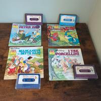Lotto 4 fiabe Walt Disney musicassette vintage