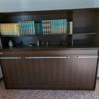 Libreria con letto singolo a scomparsa 