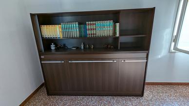 Libreria con letto singolo a scomparsa 