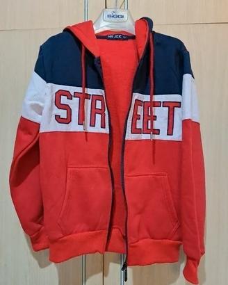 Felpa rossa con zip bambino 10 anni Mr Jek