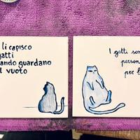 Piastrelle decorative gatti dipinte a mano