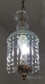 lampadario in vetro con pendenti Swarovski