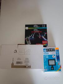 Plafoniera+faro led con sensore+striscia led! 3X1