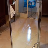 Specchio argento, in acciaio inox lucido, vintage,