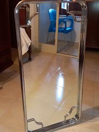 Specchio argento, in acciaio inox lucido, vintage,
