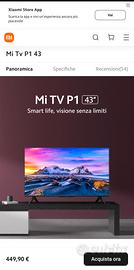 Tv Led 4k Ultra Hd Xiaomi 43 pollici
