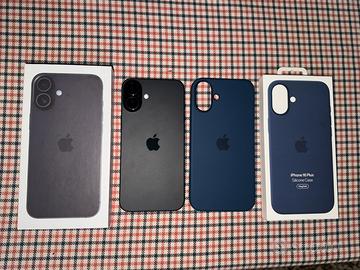 Iphone 16 plus nero 256gb + custodia apple