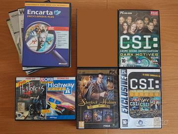 Lotto videogiochi pc CSI Sherlock Holmes + altro