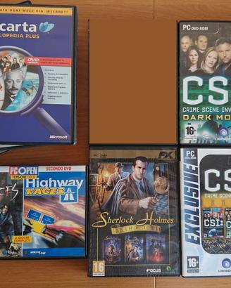 Lotto videogiochi pc CSI Sherlock Holmes + altro
