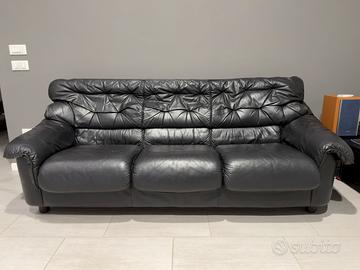 Divano vintage anni 70 vera pelle made in Italy