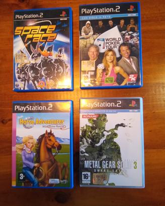 4 Giochi PS2 METAL GEAR 3 SPACE RACE BARBIE POKER