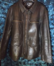 Giacca Uomo Armani Jeans pelle nera Tg 52 (USA 36)