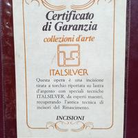 Incisione  su lastra d’argento (lago Maggiore)