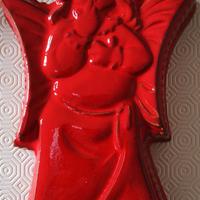 Stampo per dolci, in ceramica rossa, vintage '70