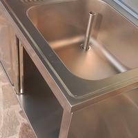 lavello armadiato 140x70x85  in acciaio inox con s