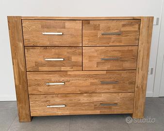 Cassettiera in rovere 133cm x 51 cm x 107 cm