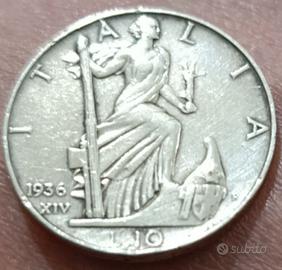 10 Lire 1936 in argento 