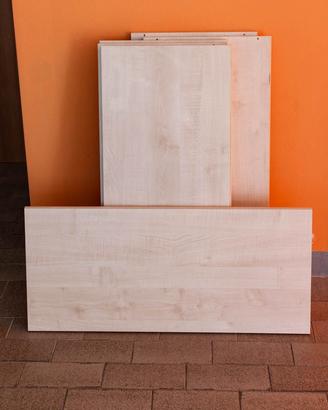 4 Ripiani per scaffalature in legno usati