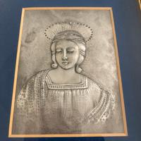 Quadro madonna peltro vintage