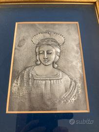Quadro madonna peltro vintage