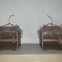 lampade lanterne in ferro battuto e vetro