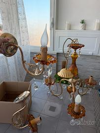 Lampadario conpleto con due applique