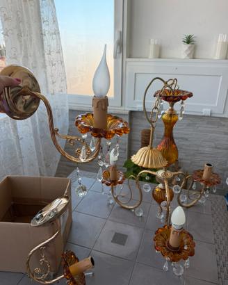 Lampadario conpleto con due applique