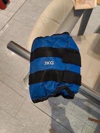 Peso da polso cavigliera 3Kg con cinghie Palestra