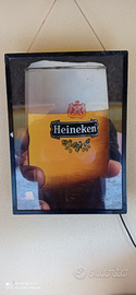Insegna luminosa box birra Heineken anni 70