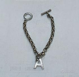 Bracciale rolo' con charm lettera A Raspini 