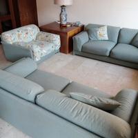 2 divani e 1 poltrona rifoderati