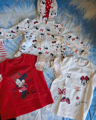 Felpa Minnie con T-shirt 12 mesi