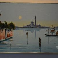 Venezia olio su tela pittore a. capuzzo 1969