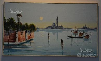 Venezia olio su tela pittore a. capuzzo 1969