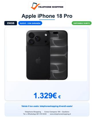 Apple iPhone 18 Pro 256GB italia Nuovo