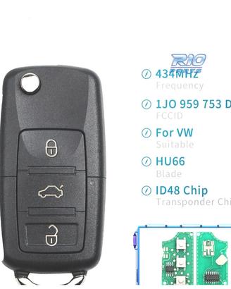 CHIAVE COMPLETA SEAT VOLKSWAGEN VW SKODA VARI MODE